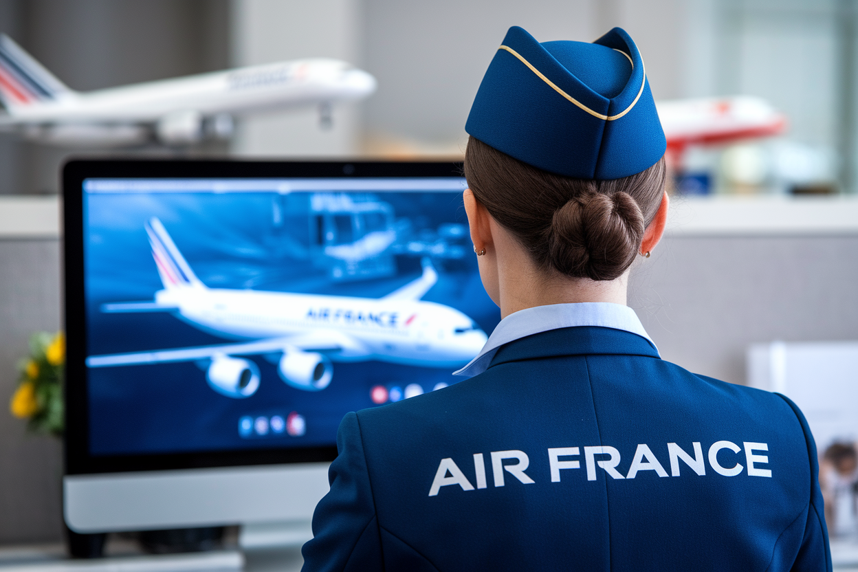 employe-airfrance-uniforme-bureau-ordinateur