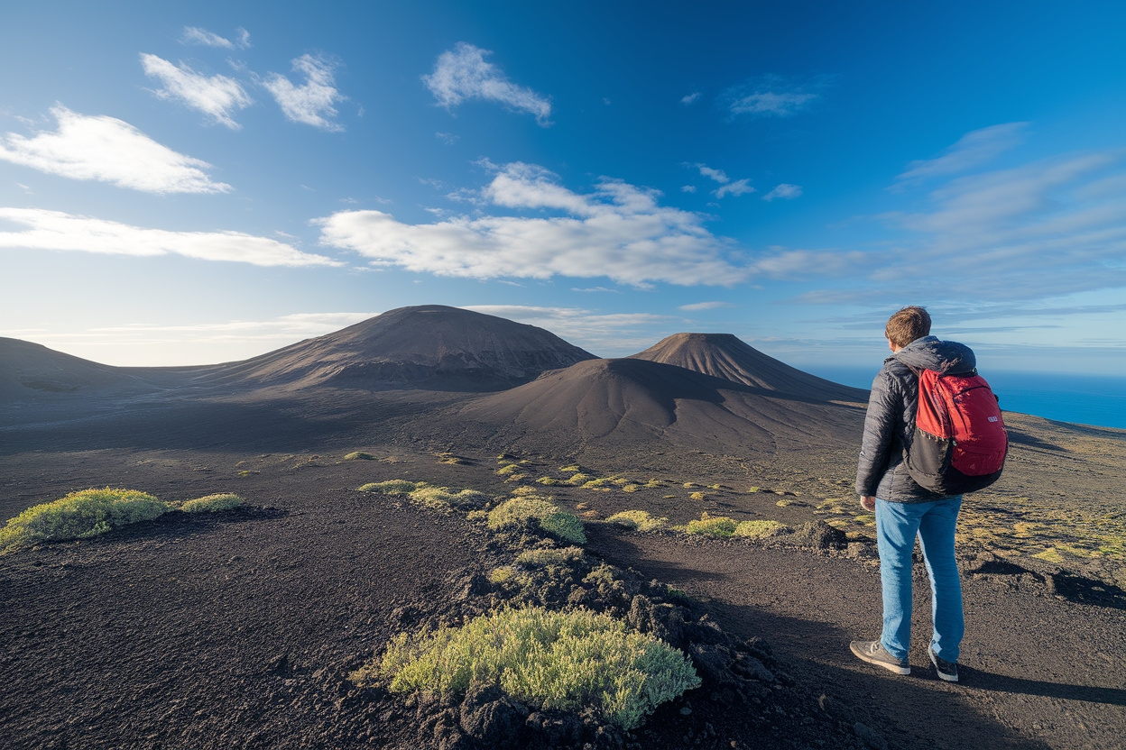 lanzarote-paysage-volcanique-voyageur-sac-a-dos