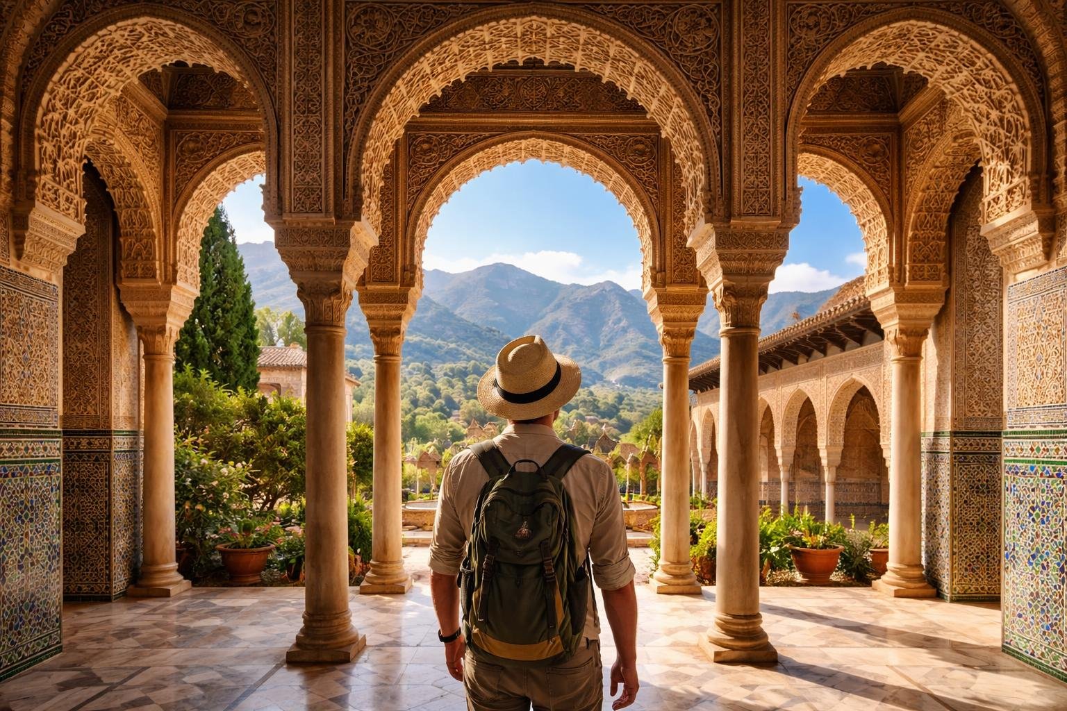 voyageur-architecture-mauresque-palais-andalou-montagnes